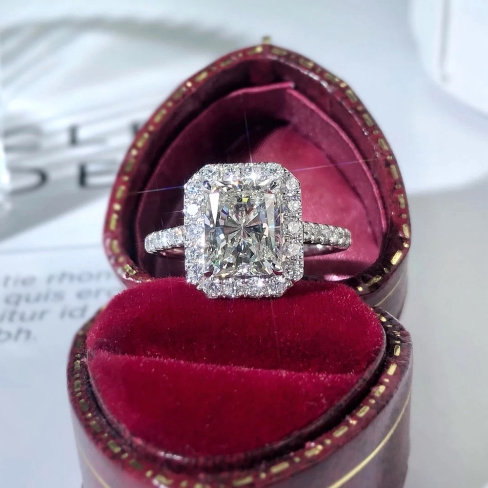 2CT Brilliant Cut Moissanite Wedding Women Ring Size 6
